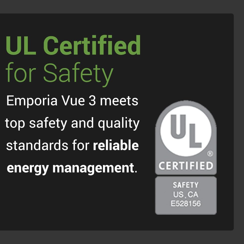 Emporia Vue 3 – 3-Phase Smart Home Energy Monitor with 16 Circuit Sensors | Real-Time Power Consumption, Solar + Net Metering, Home & Building Automation Compatible