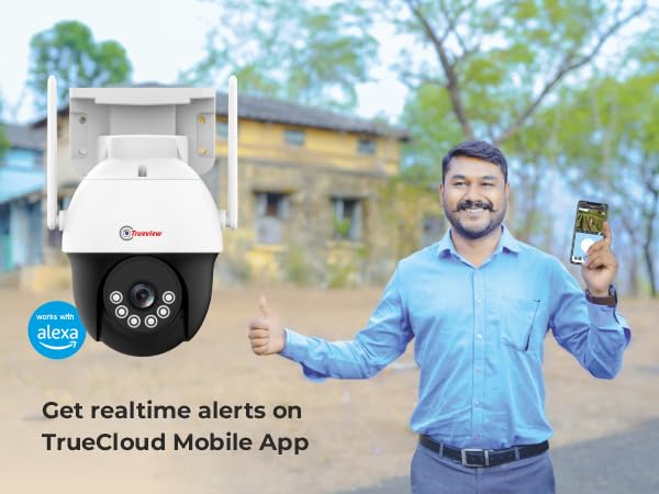 Trueview 3MP HD 4G SIM-Based Pan Tilt CCTV Camera – Outdoor/Indoor Wireless Security | Waterproof | 2-Way Audio | Motion Detection | Color Night Vision | Alexa Compatible
