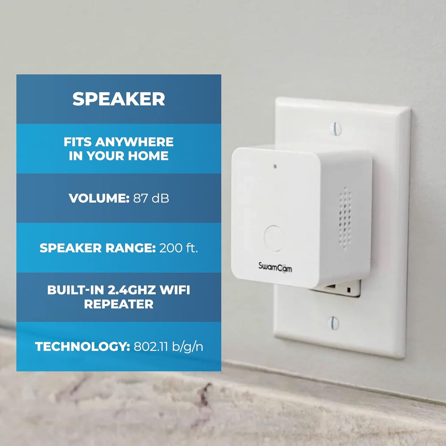 SwamCam WiFi Pool Alarm Camera – ASTM F2208 Certified Smart Pool Safety System | Real-Time Alerts, Remote Viewing, Wi-Fi Repeater – For Inground & Above Ground Pools