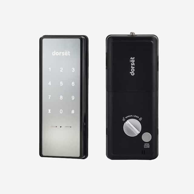 Dorset DG 907 Digital Rim Lock with Pincode Access | Sleek Security Solution for Main Doors | Ideal for Door Thickness 30-60 mm | Graphite Matte Finish, Black
