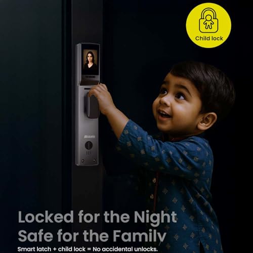 Golens X95 Luxury Smart Digital Door Lock | 9 Ways Unlocking | 3D Face ID | Fingerprint | Mobile App | RFID Card | PIN | OTP, Mechanical Key, Temporary Password, Door Viewer, No Extra Gateway Required