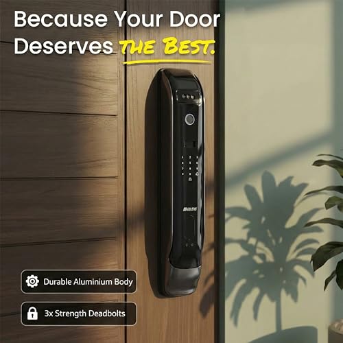 Golens X95 Luxury Smart Digital Door Lock | 9 Ways Unlocking | 3D Face ID | Fingerprint | Mobile App | RFID Card | PIN | OTP, Mechanical Key, Temporary Password, Door Viewer, No Extra Gateway Required