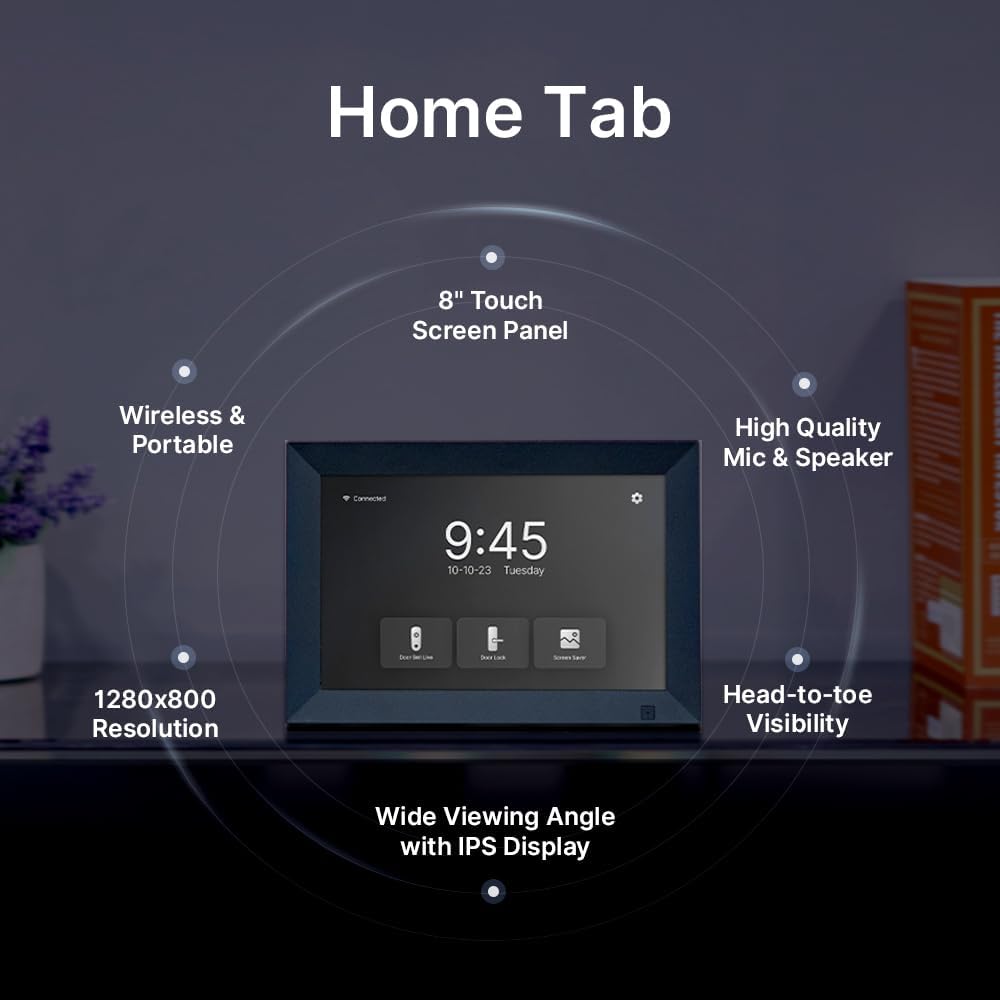 Qubo Instaview Video Doorbell Pro 2K + Home Tab | Smart Video Doorphone by Hero Group | 3MP 1296P, 2-Way Talk, Alexa & Google Assistant | Chime Included
