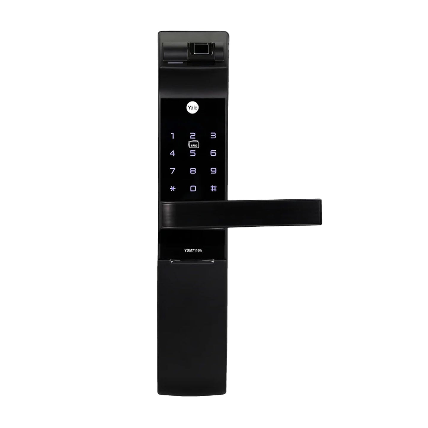 Yale YDM 7116 Smart Door Lock – Biometric, PIN, RFID, Bluetooth & Mechanical Key Access | App Enabled | Wi-Fi Optional | Matt Black Finish