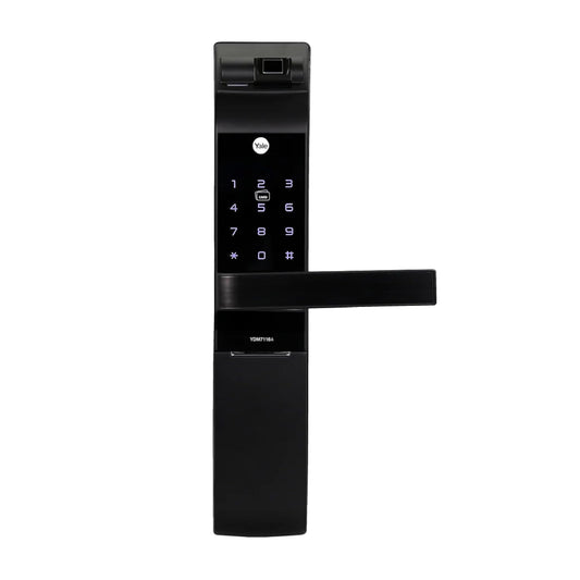 Yale YDM 7116 Smart Door Lock – Biometric, PIN, RFID, Bluetooth & Mechanical Key Access | App Enabled | Wi-Fi Optional | Matt Black Finish