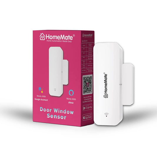 HomeMate® WiFi Smart Door/window Sensor (Pack of 1) | No Hub Required | Works with Amazon Alexa, Google Assistant and Siri