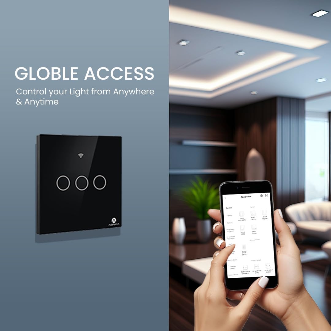 Adivaa Smart Home Automation Kit, AC/Geyser Controller, Door Bell Switch, WiFi Switches, Fan Regulator, Sockets (3 BHK (Plan C))