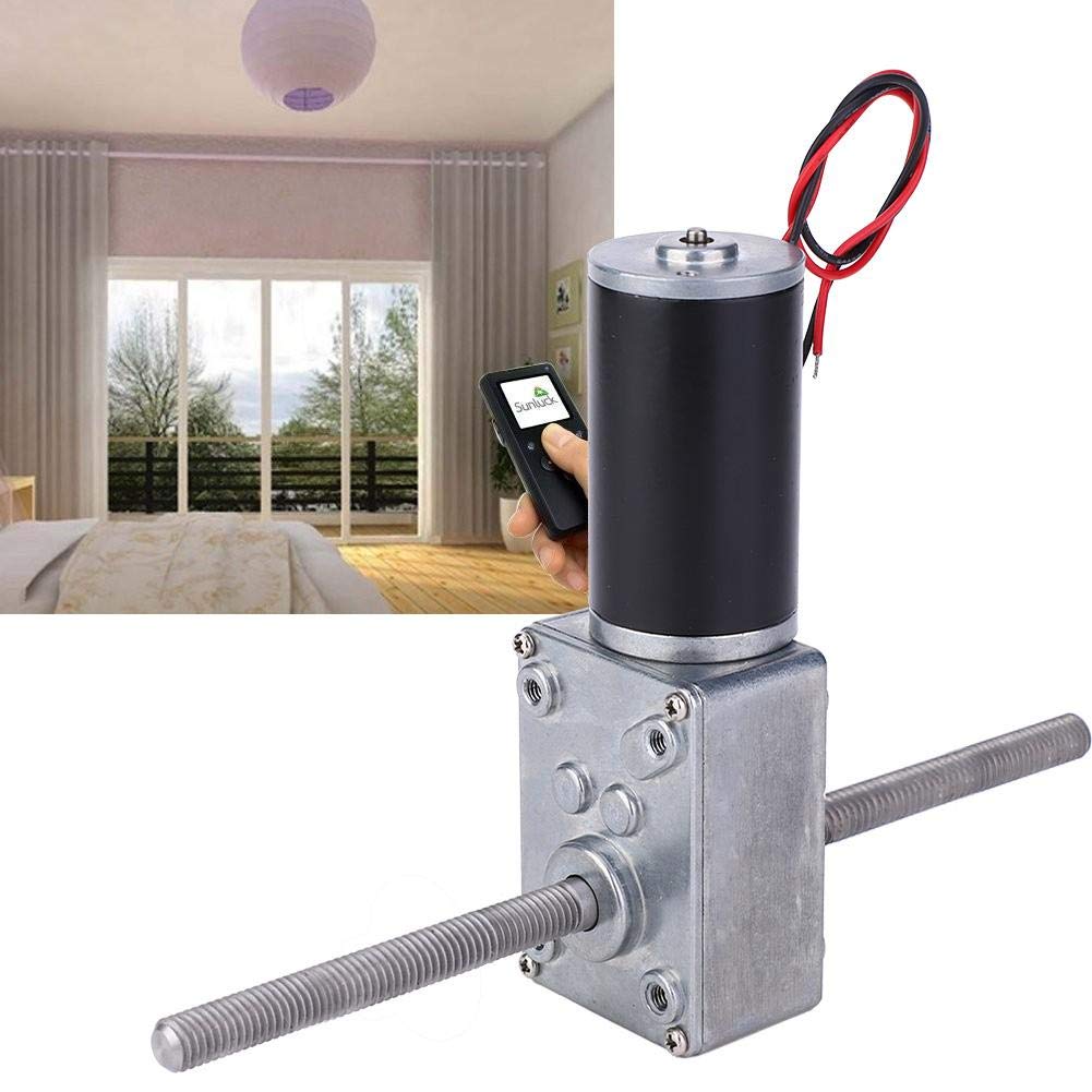 Set of 2 Worm Gear Motors – 17-670 Reduction Ratio, Dual Shaft, M8 Double Right-Hand Thread, 200-Silver | Replacement Parts for Smart Home Appliances