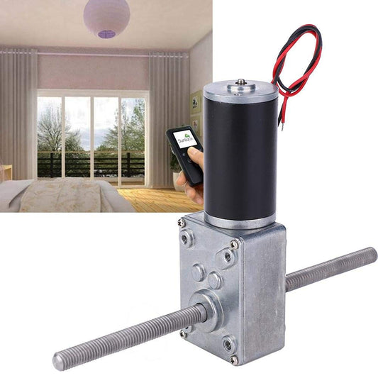 Set of 2 Worm Gear Motors – 17-670 Reduction Ratio, Dual Shaft, M8 Double Right-Hand Thread, 200-Silver | Replacement Parts for Smart Home Appliances