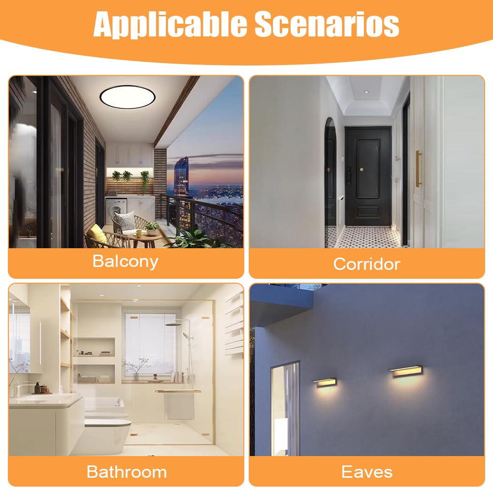 AXFEE Wireless Light Switch, Button Switch, Wall Light, Mechanical Switch, 1 Speed, 1 Way, Light Switch with Screws, Wall Mounted, Flush-Mounted Grey