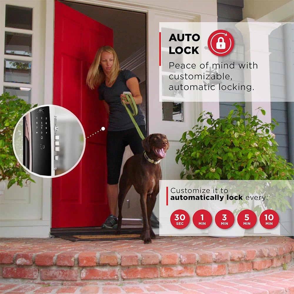 Golens X95 Luxury Smart Digital Door Lock | 9 Ways Unlocking | 3D Face ID | Fingerprint | Mobile App | RFID Card | PIN | OTP, Mechanical Key, Temporary Password, Door Viewer, No Extra Gateway Required