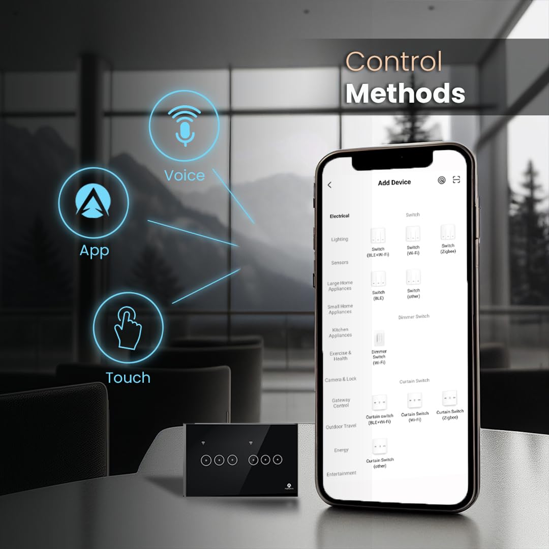 Adivaa Smart Home Automation Kit, AC/Geyser Controller, Door Bell Switch, WiFi Switches, Fan Regulator, Sockets (3 BHK (Plan C))