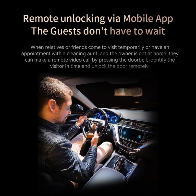 Golens X57 World's Most Advance Smart Lock | 10 Ways Unlock | Seperate Chime | Alexa/Apple/Google Home Supports | Inbuilt CCTV/Video Door Bell | Door Viewer | All Included | Bronze