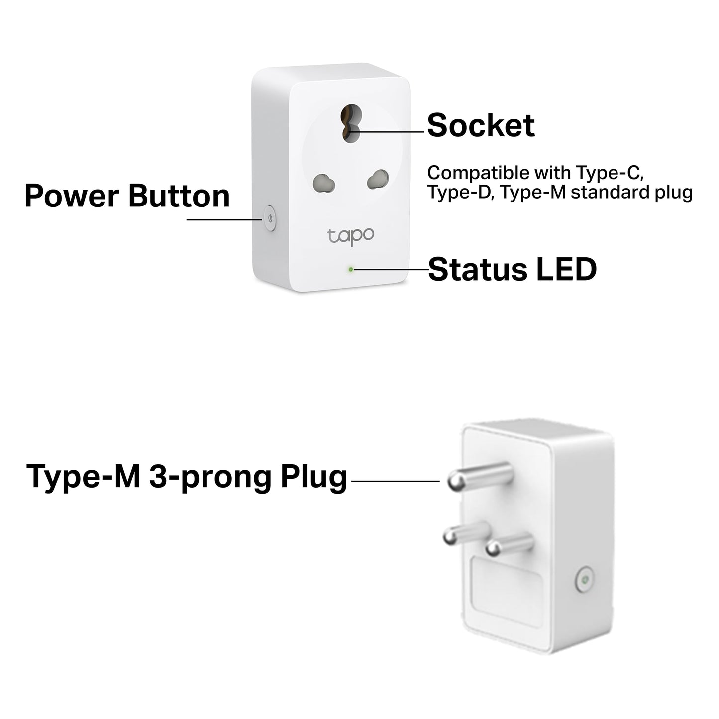 Tapo P110 16A Wi-Fi Smart Plug with Energy Monitoring | Suitable for Large Appliances like Geysers, Microwave Ovens, Air Conditioners (Works with Alexa and Google Assistant)| 4-Way Safety Protection