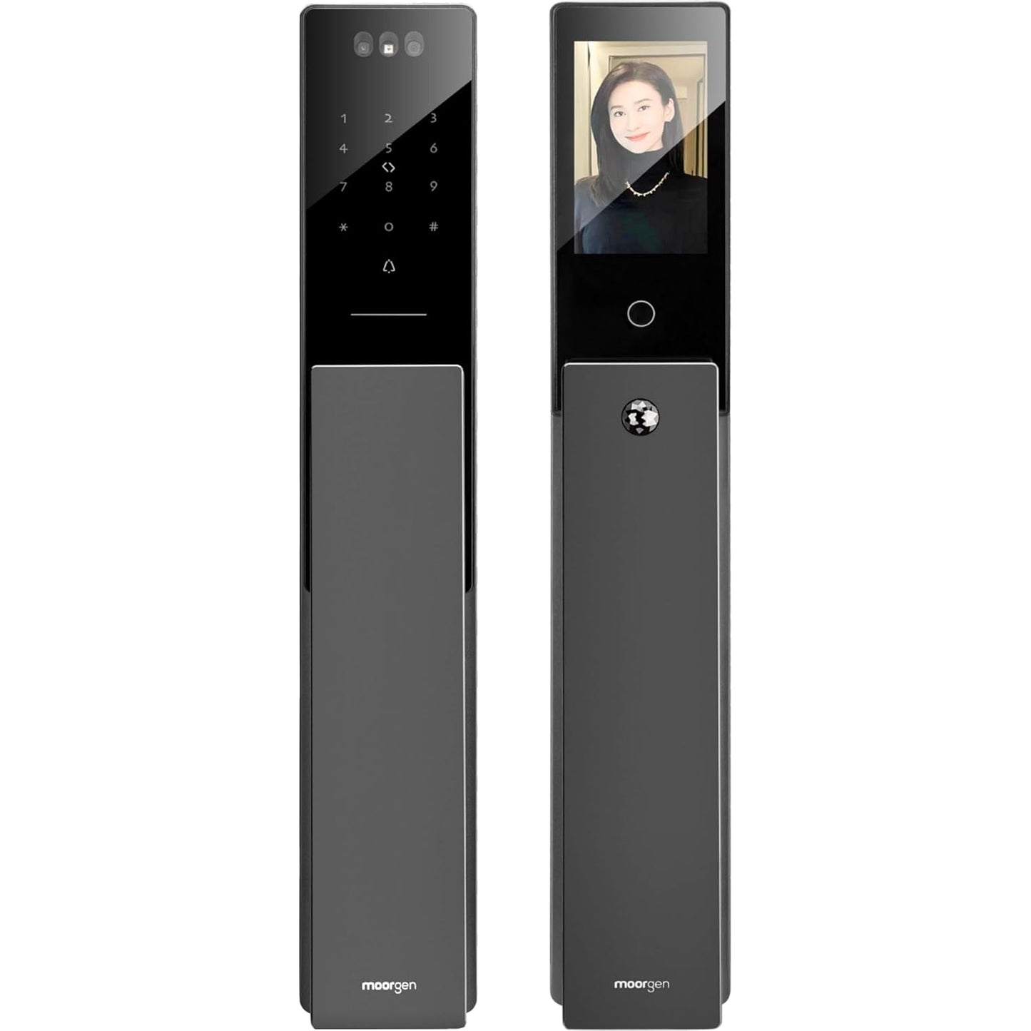 Moorgen T5+ Smart Door Lock – 6-Layer Security with Face Recognition, Anti-Pry Alarm, Virtual Password | Futuristic Design Recommended by Zaha Hadid