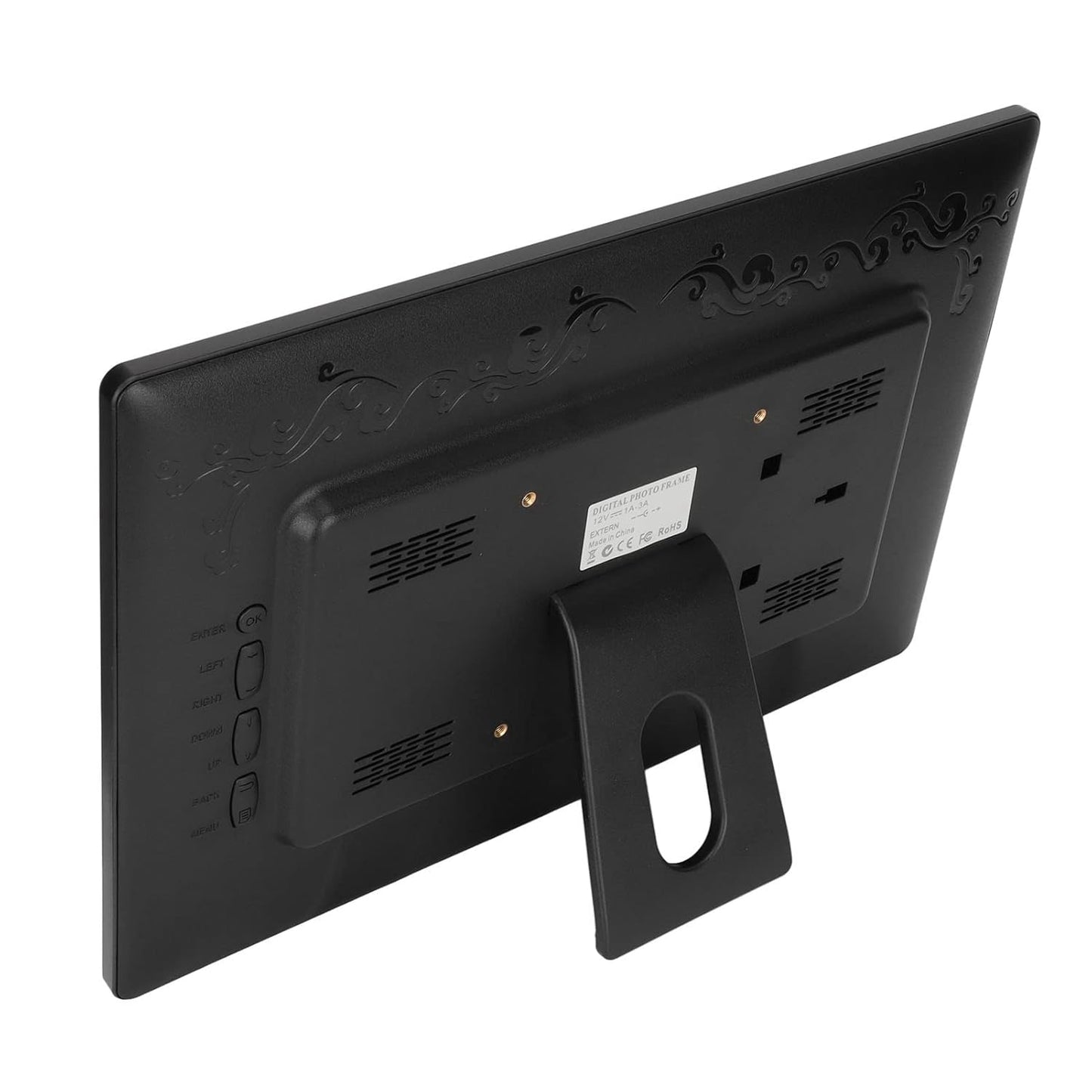 UniMarket® 15-Inch Smart WiFi Digital Photo Frame – Wall-Mounted, App Sharing, Auto-Rotate | EU Plug, Black Finish