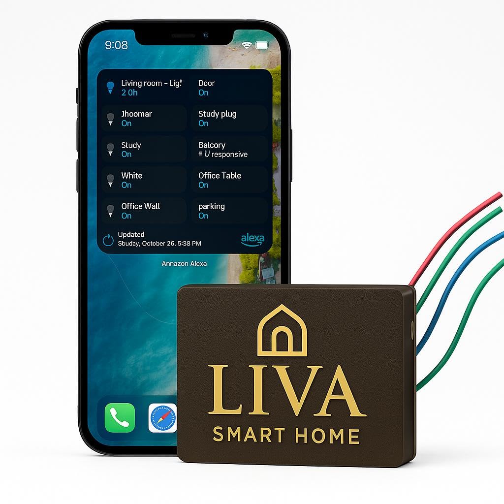 4-Switch Retrofit Module | No Internet Required | No Chinese Cloud | Alexa Voice Control, App Control, Timer Schedules, Manual Switch Support | No Rewiring Required