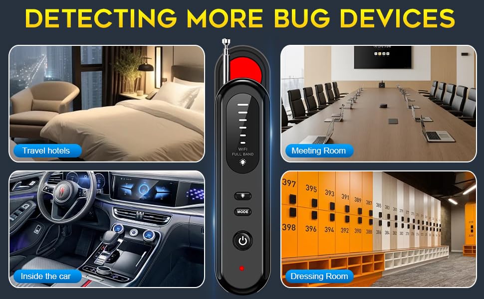 Hidden Camera Detector, Anti-Spy Detector, Hidden Device GPS Detector, Camera Detector, Bug Detector, Privacy Protector, Signal Scanner for Hotels Office Home Travel, 5 Levels Sensitivity (A3)