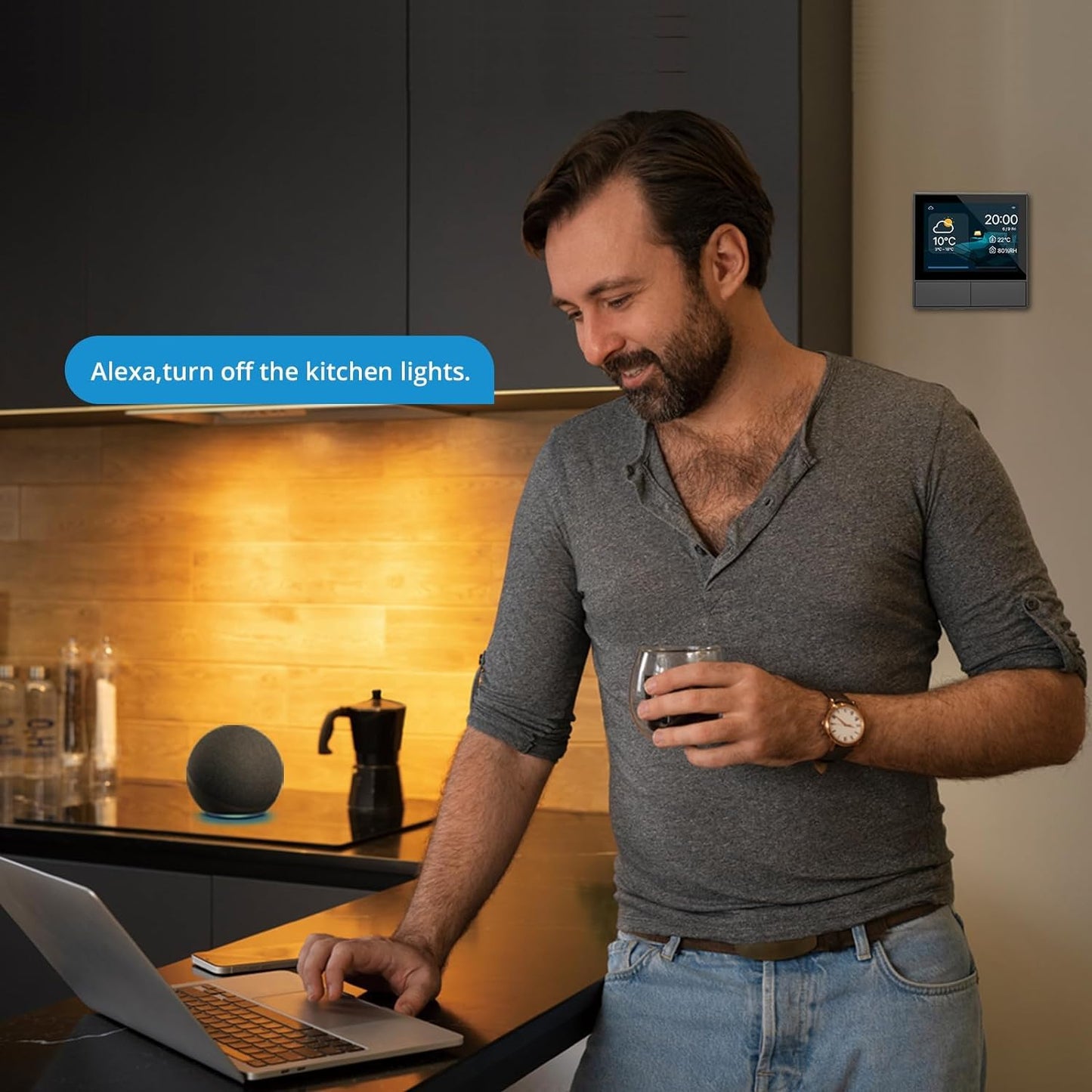 Ledgebit NSPanel EU Smart Scene Wall Switch – Touch LCD Thermostat Panel for Home Automation | Works with SONOFF, Alexa & Google Assistant