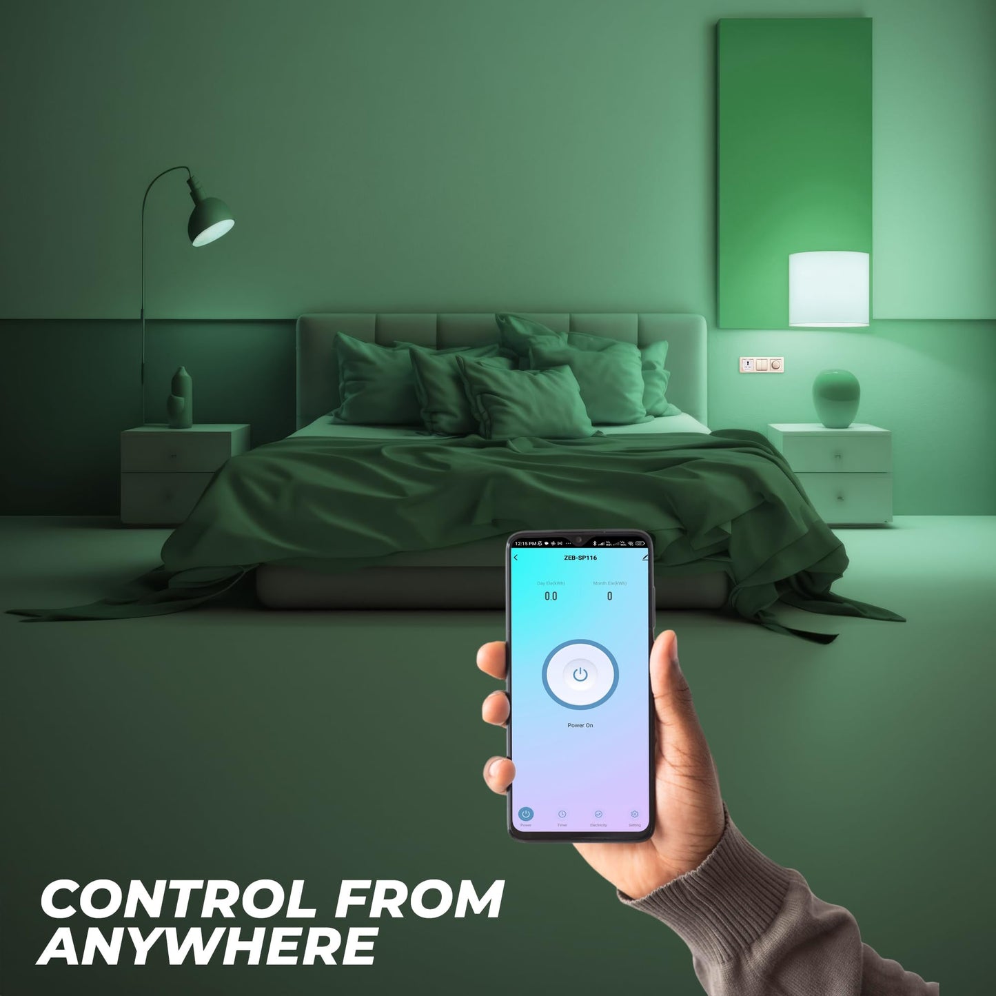 Zebronics ZEB-SP110, Smart Wi-Fi Plug Compatible with Google Assistant & Alexa, Supports Upto 10A and Comes with a Dedicated APP That Features Scheduled Control.