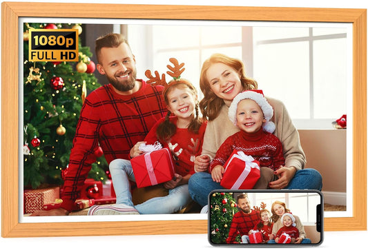 21.5-Inch Dual Wi-Fi Digital Picture Frame – 1080P Video, App & Email Sharing, 32GB Storage, Unlimited Cloud, Wall-Mount Smart Display