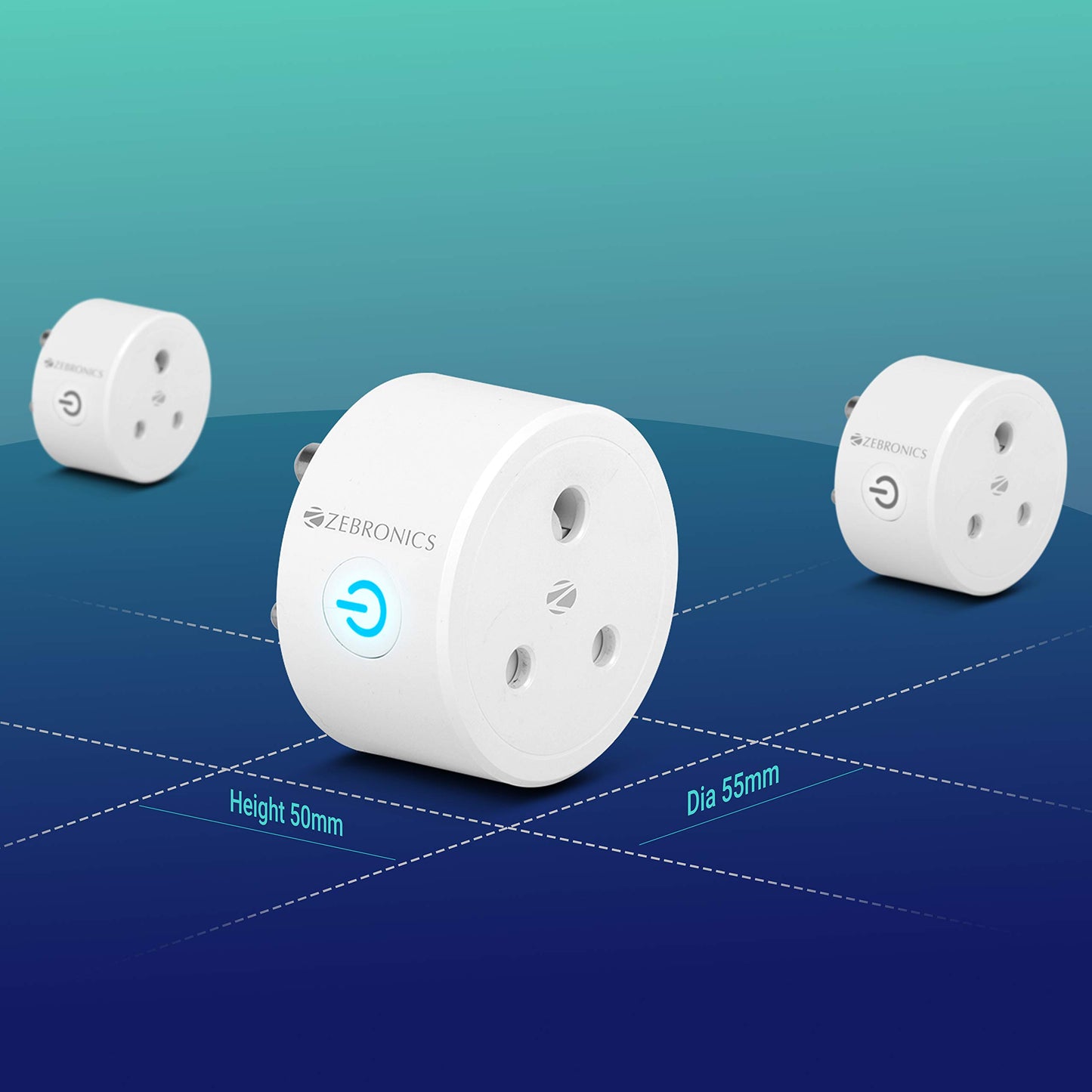 Zebronics ZEB-SP110, Smart Wi-Fi Plug Compatible with Google Assistant & Alexa, Supports Upto 10A and Comes with a Dedicated APP That Features Scheduled Control.