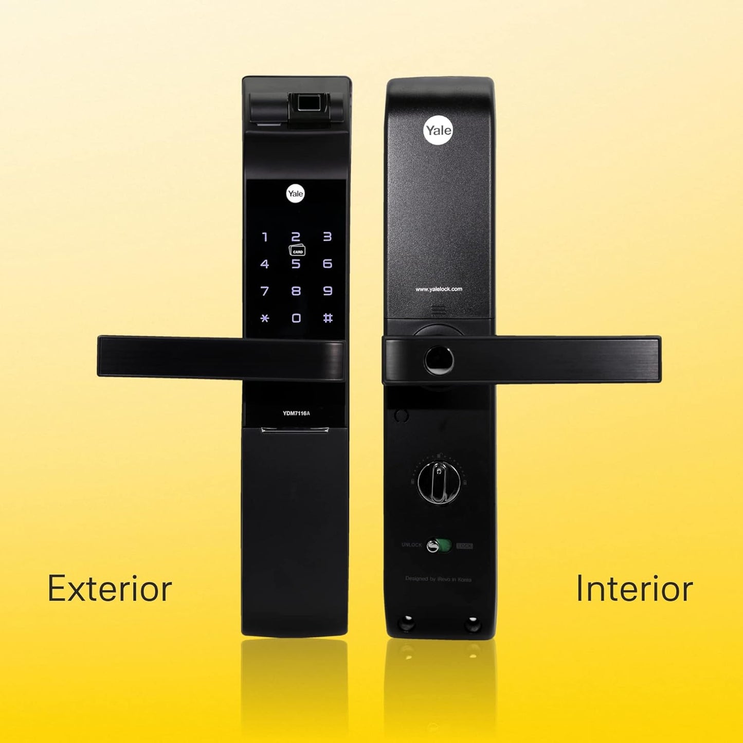 Yale YDM 7116 Smart Door Lock – Biometric, PIN, RFID, Bluetooth & Mechanical Key Access | App Enabled | Wi-Fi Optional | Matt Black Finish