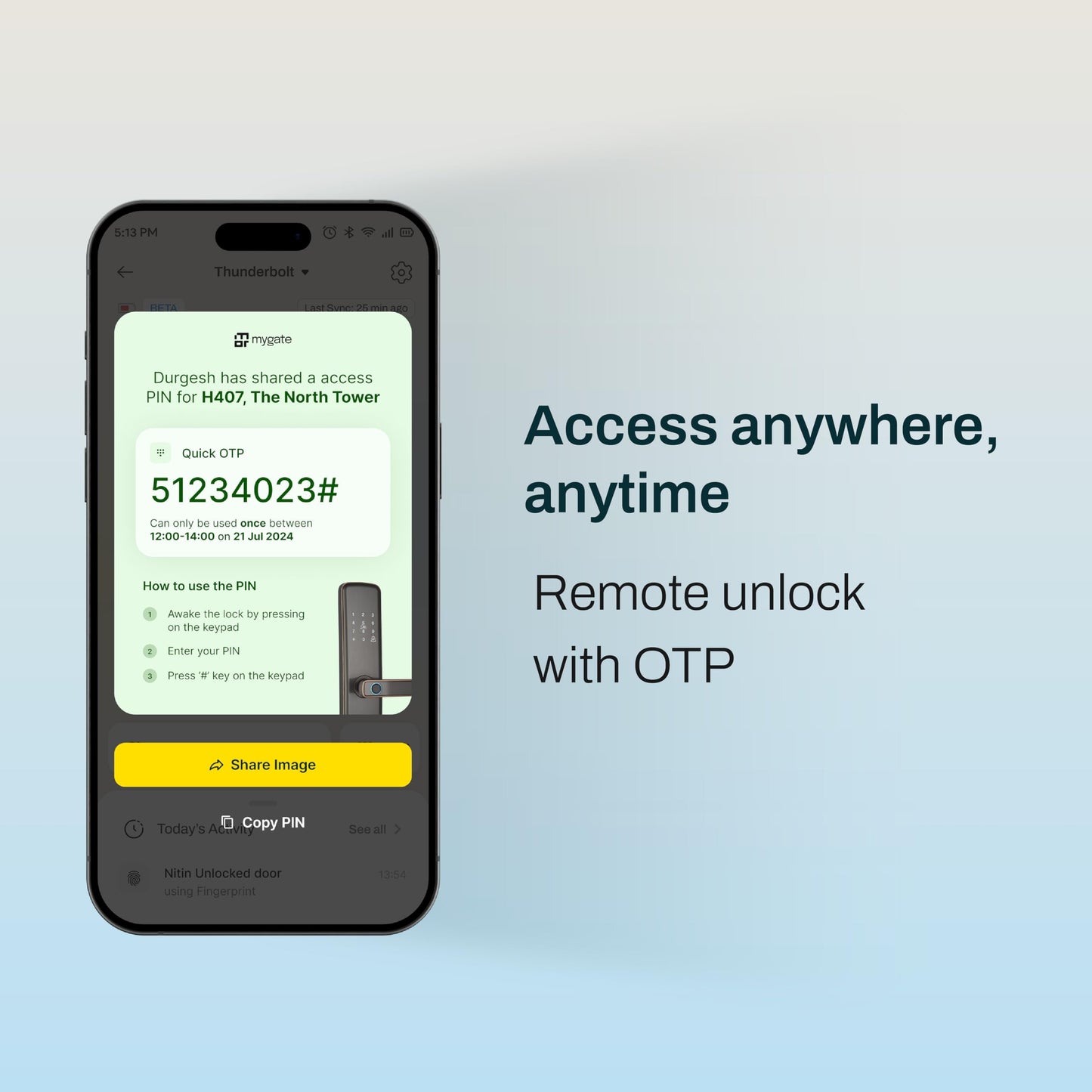 Mygate Smart Door Lock SE with 6 Unlock Methods, Fingerprint, OTP, PIN, RFID Card, Key & Mobile App Access, Unauthorized Freeze & Pin Decoy, Remote Unlocking via OTP| 3-Year Warranty by Mygate, Black