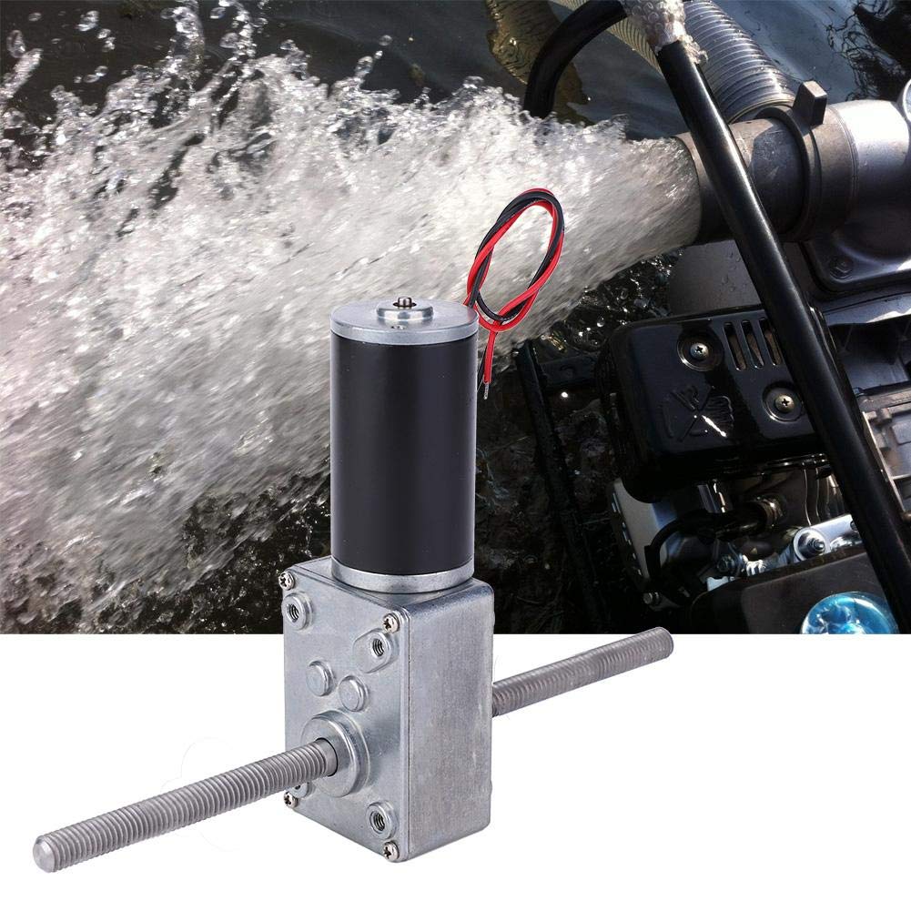 Set of 2 Worm Gear Motors – 17-670 Reduction Ratio, Dual Shaft, M8 Double Right-Hand Thread, 200-Silver | Replacement Parts for Smart Home Appliances