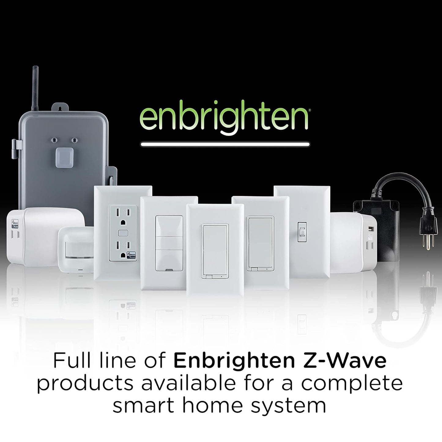 Enbrighten Z-Wave In-Wall Smart Light Switch with QuickFit and SimpleWire, Works with Google Assistant, Alexa, & SmartThings, Z-Wave Hub Required, Smart Home, 700 Series, 58433