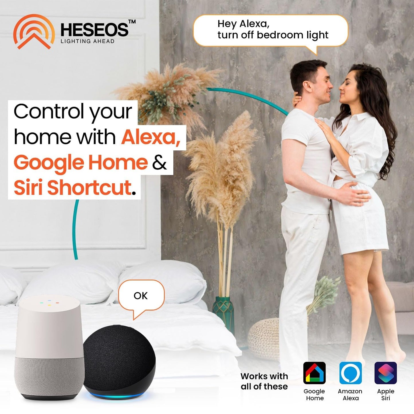 Heseos 4 Node Smart Switch Retrofit Kit with 4 Retrofit and1 Smart Plug with WiFi Communication Made in India with Voice Command, siri control, Alexa, and Google Homes (4 Node)