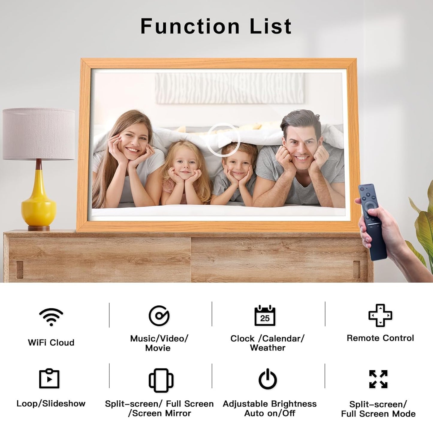 21.5-Inch Dual Wi-Fi Digital Picture Frame – 1080P Video, App & Email Sharing, 32GB Storage, Unlimited Cloud, Wall-Mount Smart Display