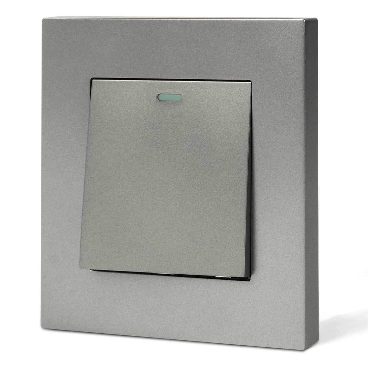 AXFEE Wireless Light Switch, Button Switch, Wall Light, Mechanical Switch, 1 Speed, 1 Way, Light Switch with Screws, Wall Mounted, Flush-Mounted Grey