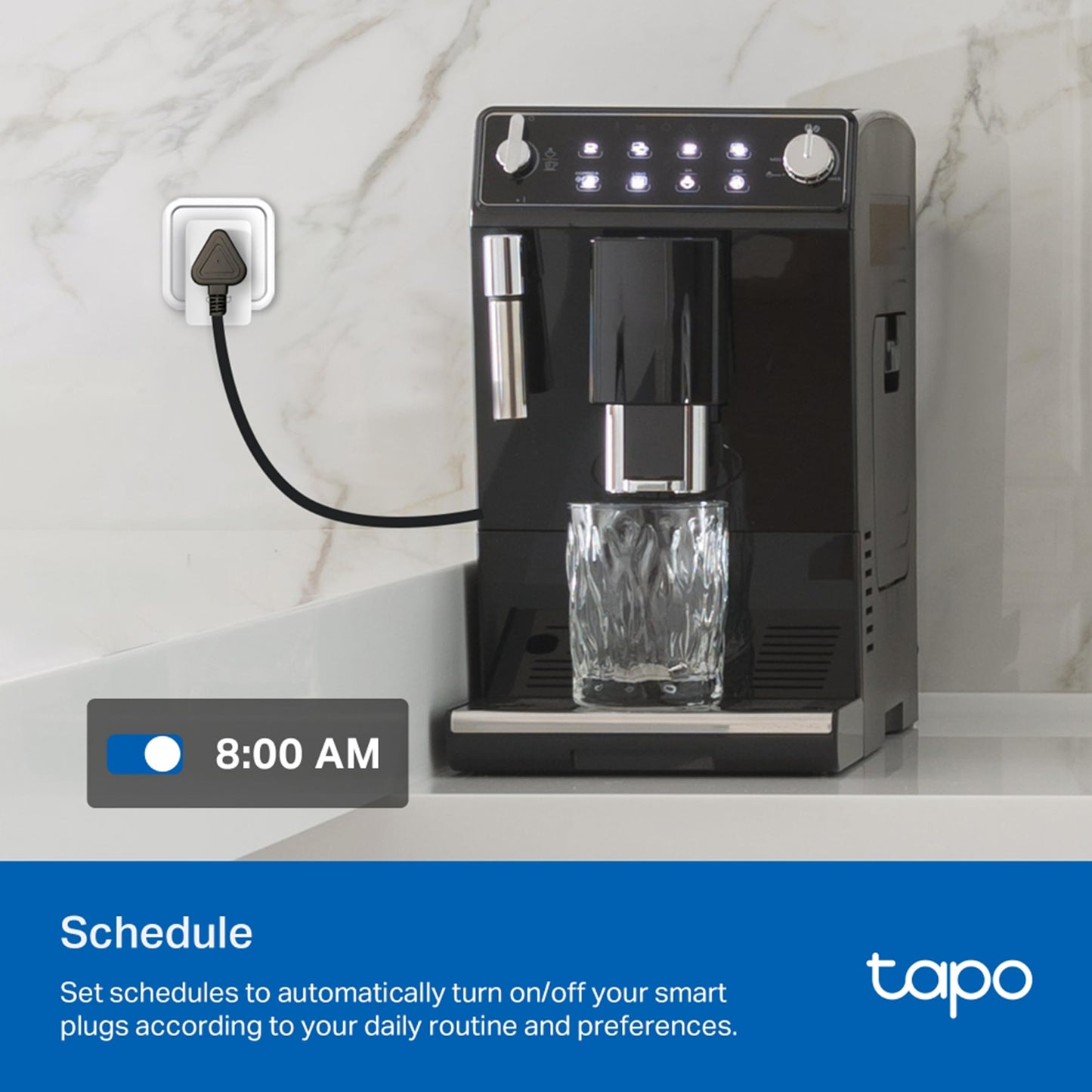 Tapo P110 16A Wi-Fi Smart Plug with Energy Monitoring | Suitable for Large Appliances like Geysers, Microwave Ovens, Air Conditioners (Works with Alexa and Google Assistant)| 4-Way Safety Protection