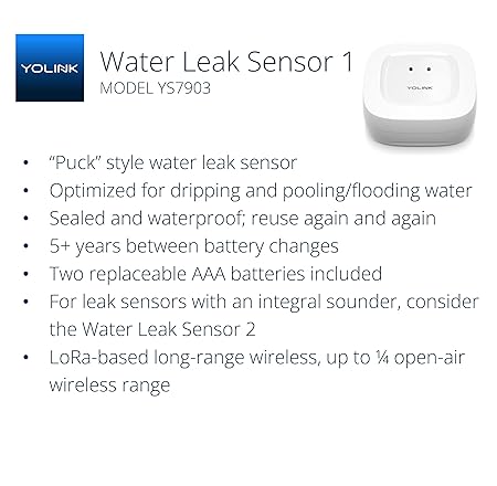 YoLink LoRa Smart Water Leak Protection System – 3/4" Motorized Stainless Steel Valve + 3 Leak Sensors + Hub | Long-Range, Alexa, IFTTT, Home Assistant Compatible