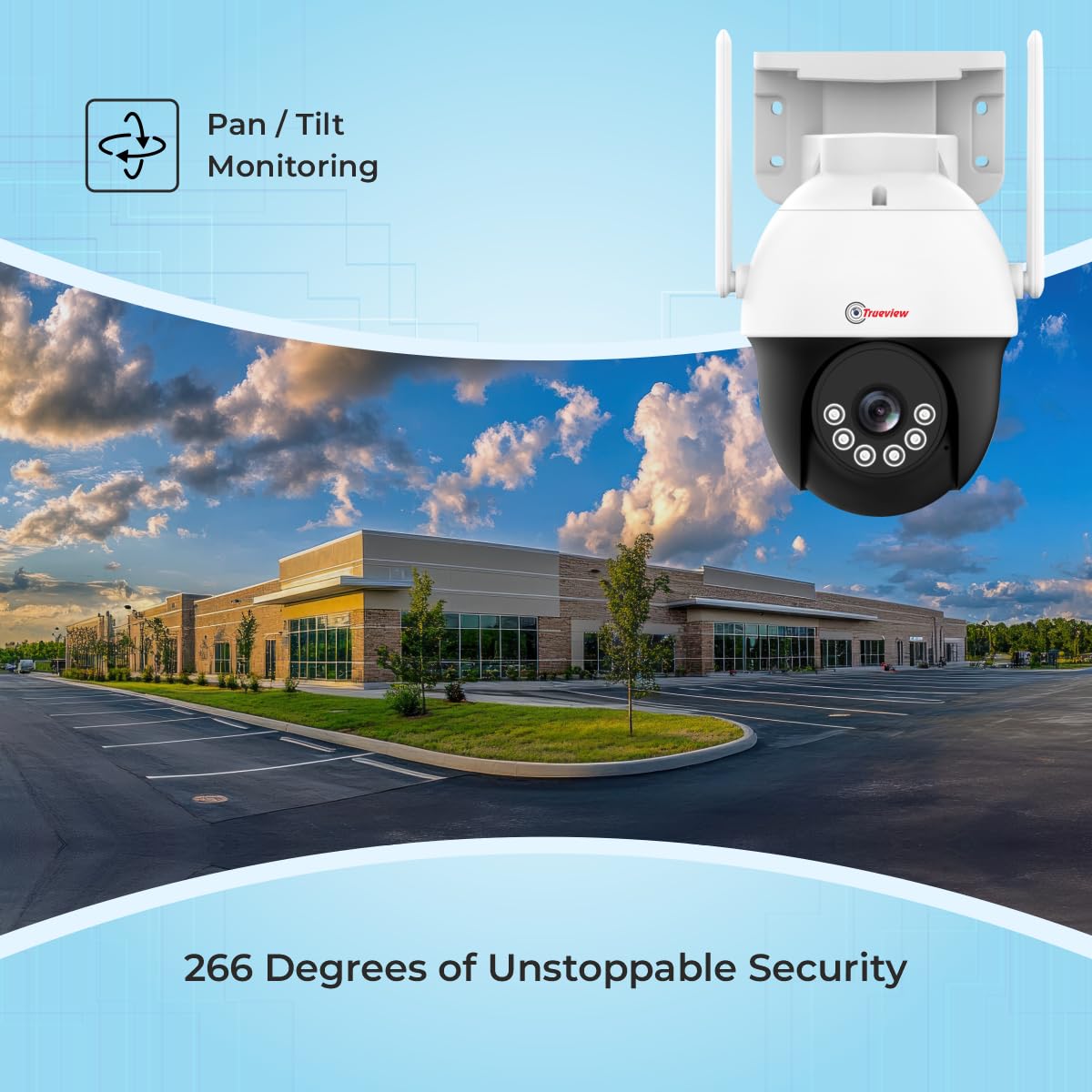 Trueview 3MP HD 4G SIM-Based Pan Tilt CCTV Camera – Outdoor/Indoor Wireless Security | Waterproof | 2-Way Audio | Motion Detection | Color Night Vision | Alexa Compatible