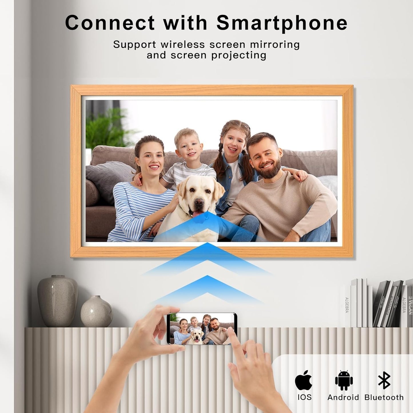 21.5-Inch Dual Wi-Fi Digital Picture Frame – 1080P Video, App & Email Sharing, 32GB Storage, Unlimited Cloud, Wall-Mount Smart Display