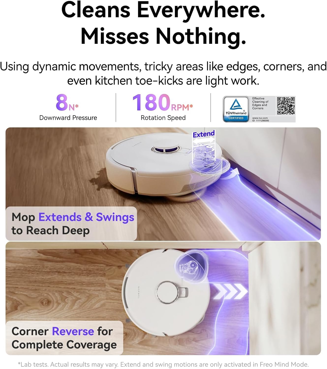 NARWAL Freo Z10 Robot Vacuum & Mop | 120-Day Auto Dust Bin, 15000Pa Suction, Smart Dirt Sensors, Self-Cleaning, Corner Mop | Alexa, Google & Siri Compatible