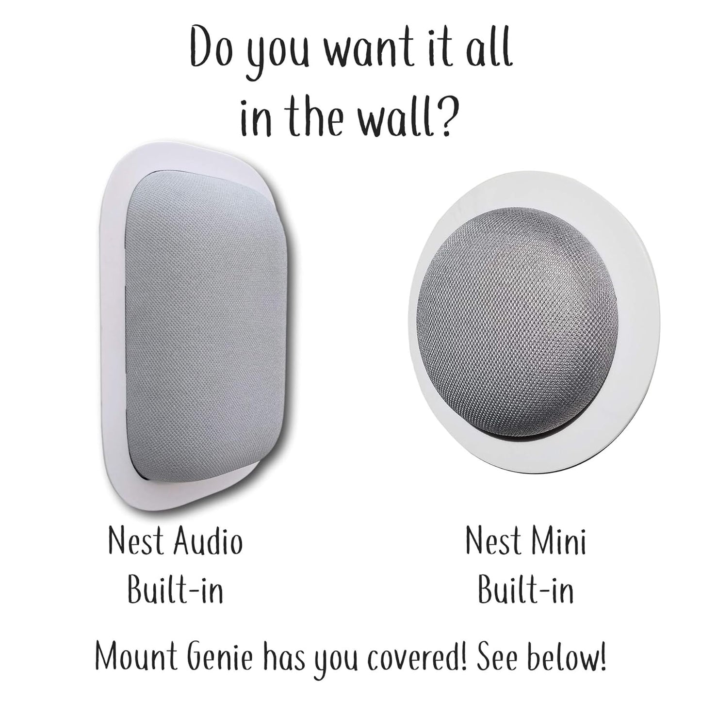 Mount Genie Built-In Wall Mount for Google Nest Hub – Flush-Fit Smart Display Mount | PoE Option | Clean In-Wall Design | Made in USA
