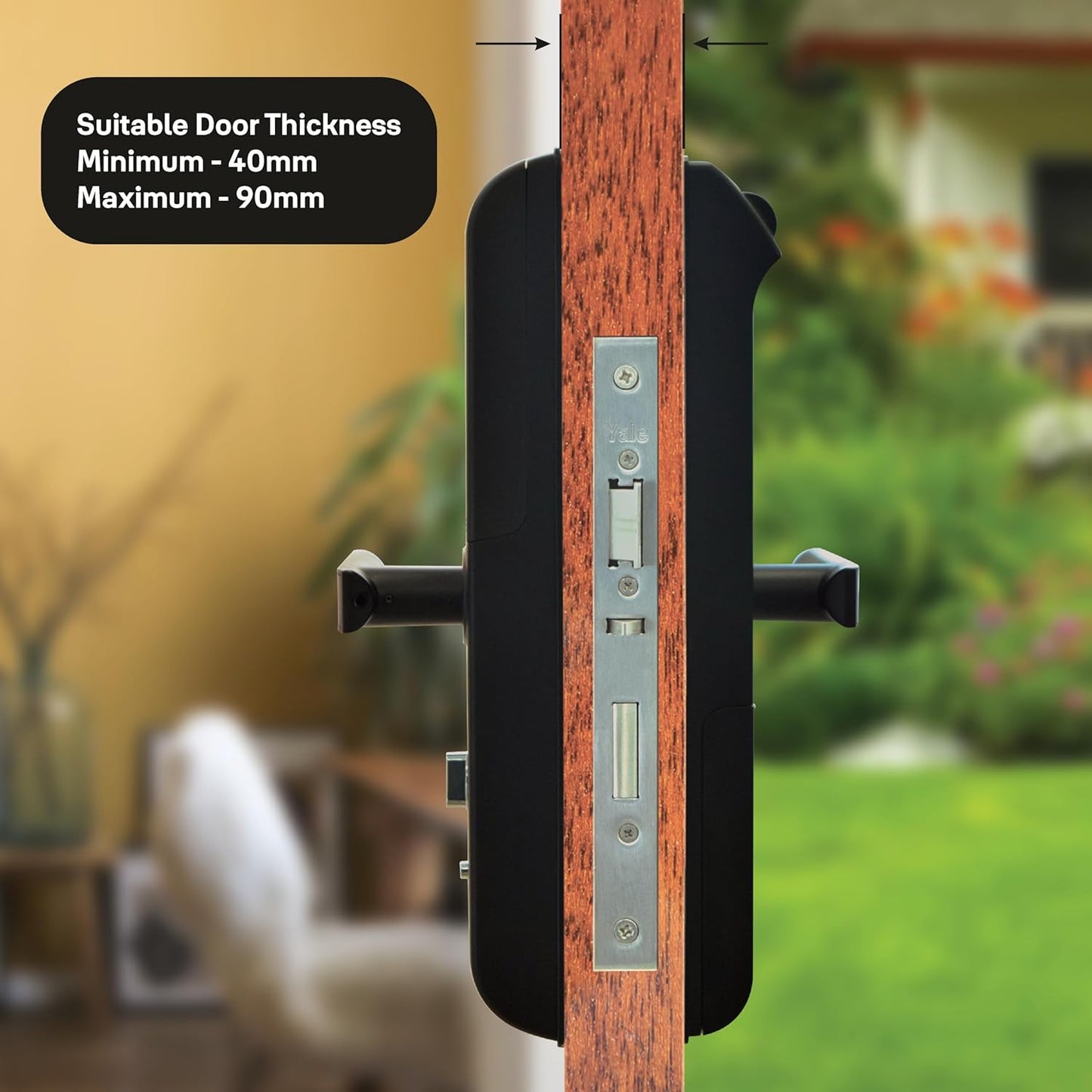 Yale YDM 7116 Smart Door Lock – Biometric, PIN, RFID, Bluetooth & Mechanical Key Access | App Enabled | Wi-Fi Optional | Matt Black Finish