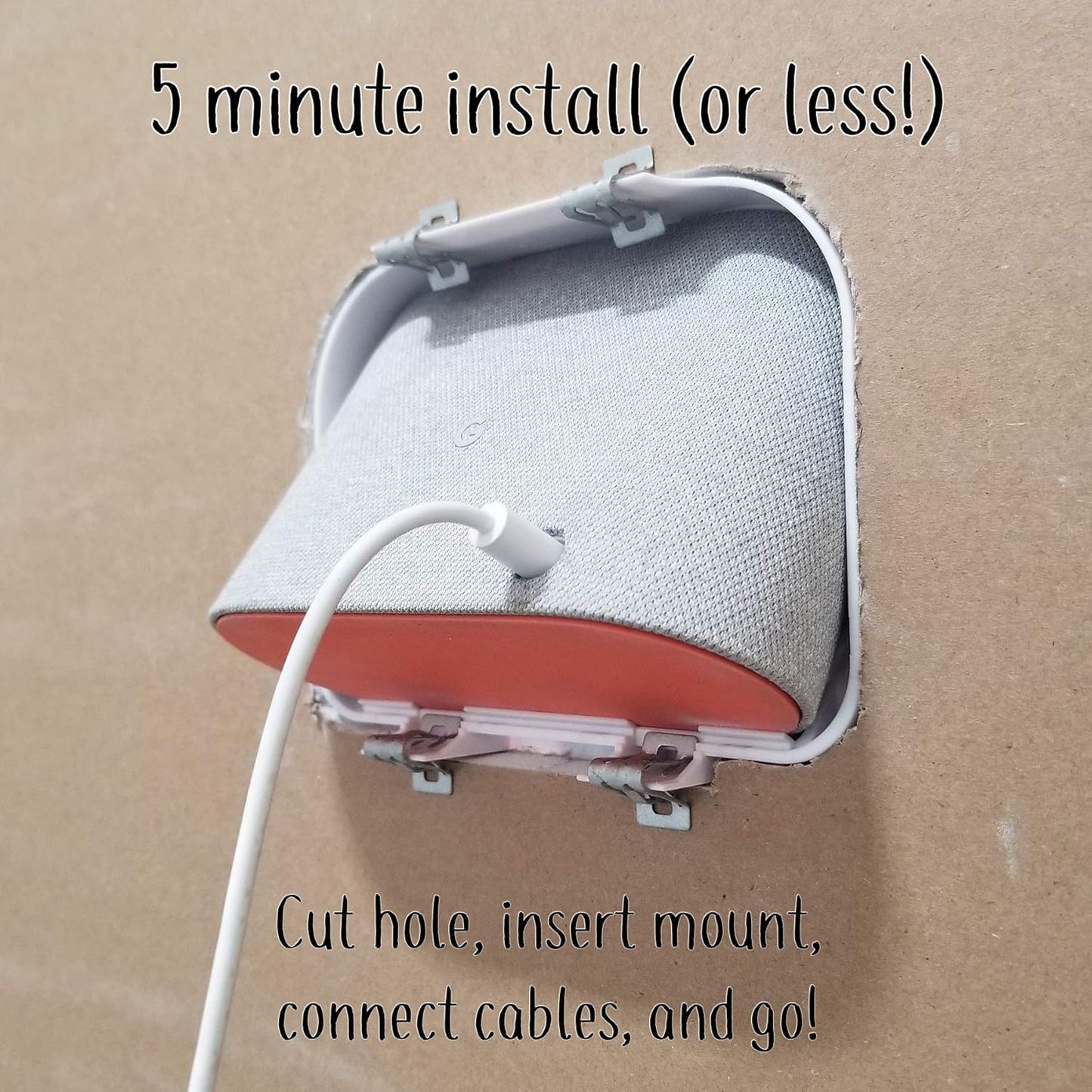 Mount Genie Built-In Wall Mount for Google Nest Hub – Flush-Fit Smart Display Mount | PoE Option | Clean In-Wall Design | Made in USA