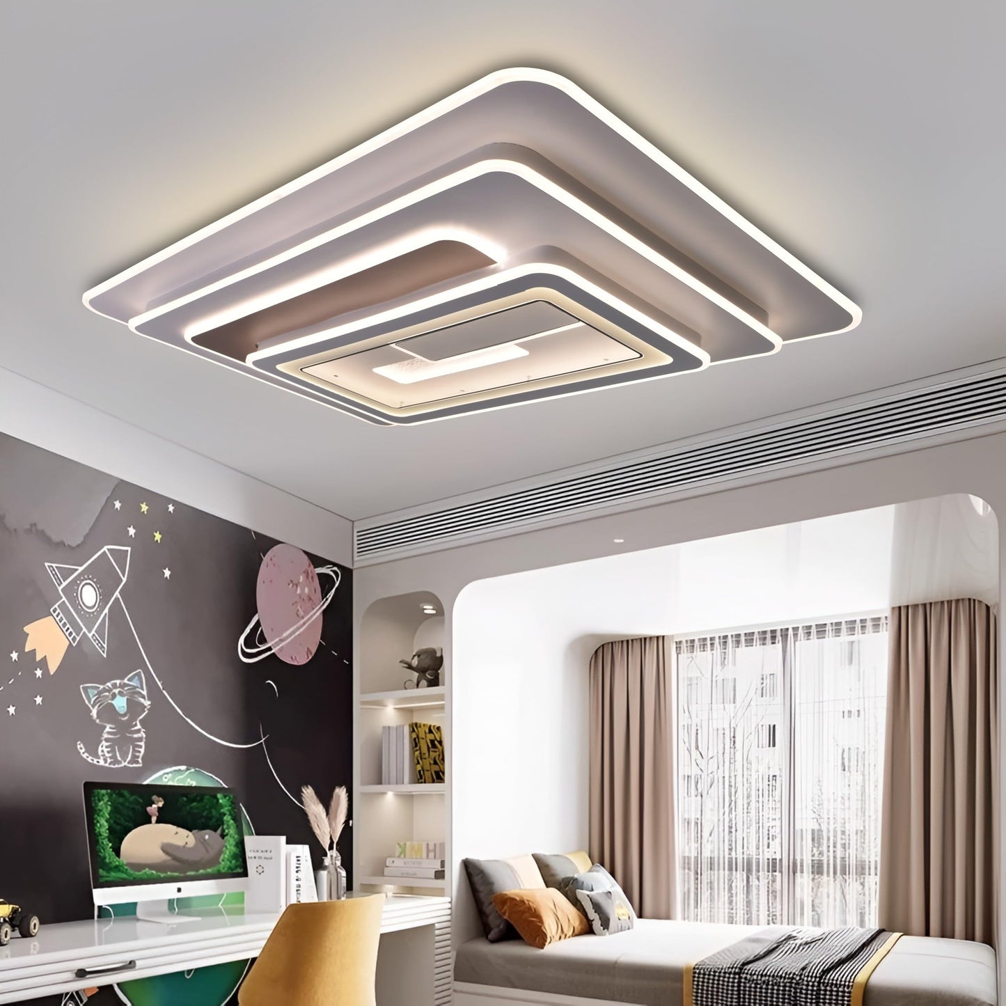 Smartway® 250 Watt Pascal Modern LED Ceiling Chandelier for Hall, Living Room, Bedroom (Google, Alexa) Smart Voice Assist App Control